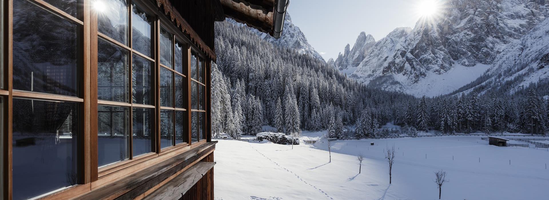 View from the Superior South Chalet in winter