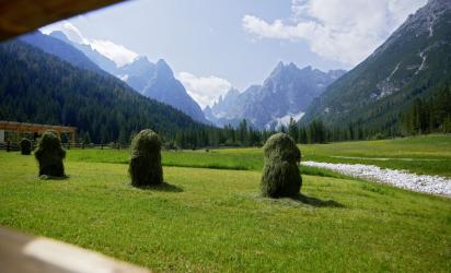 View on the Dolomites in summer