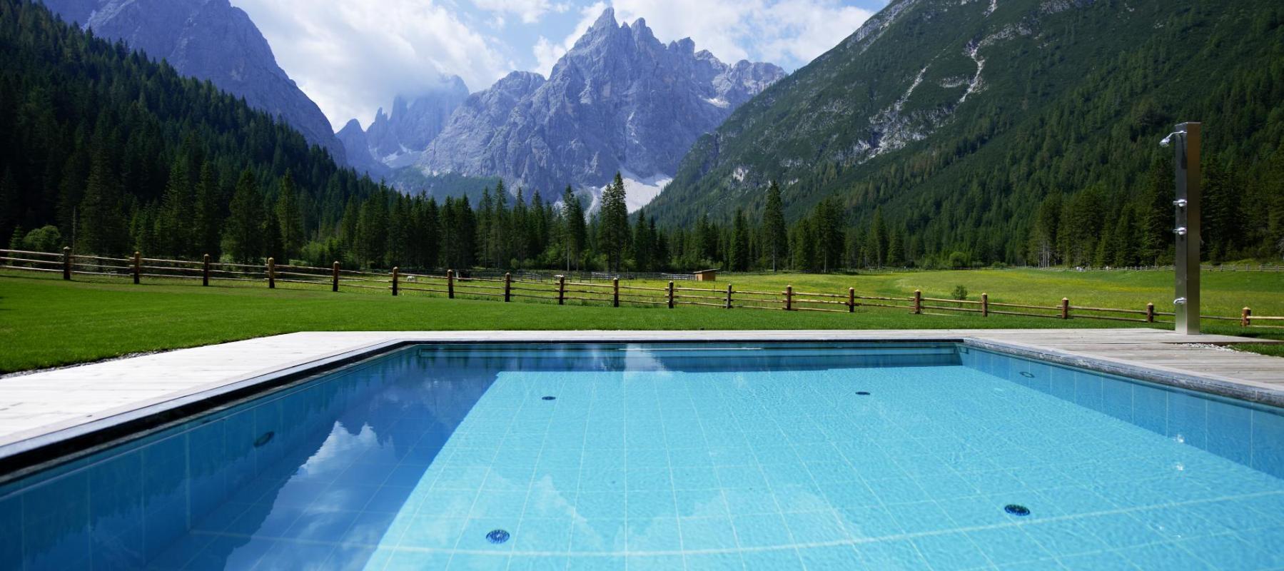 The outdoor pool in summer